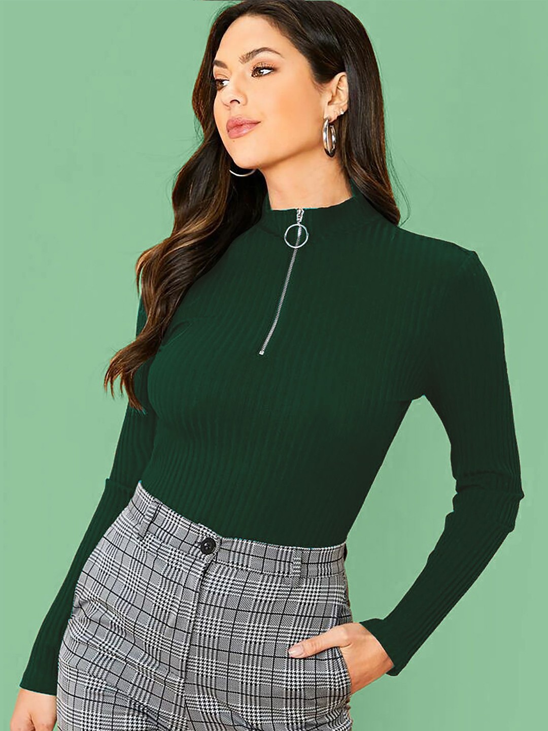 

Dream Beauty Fashion Women High Neck Top, Green