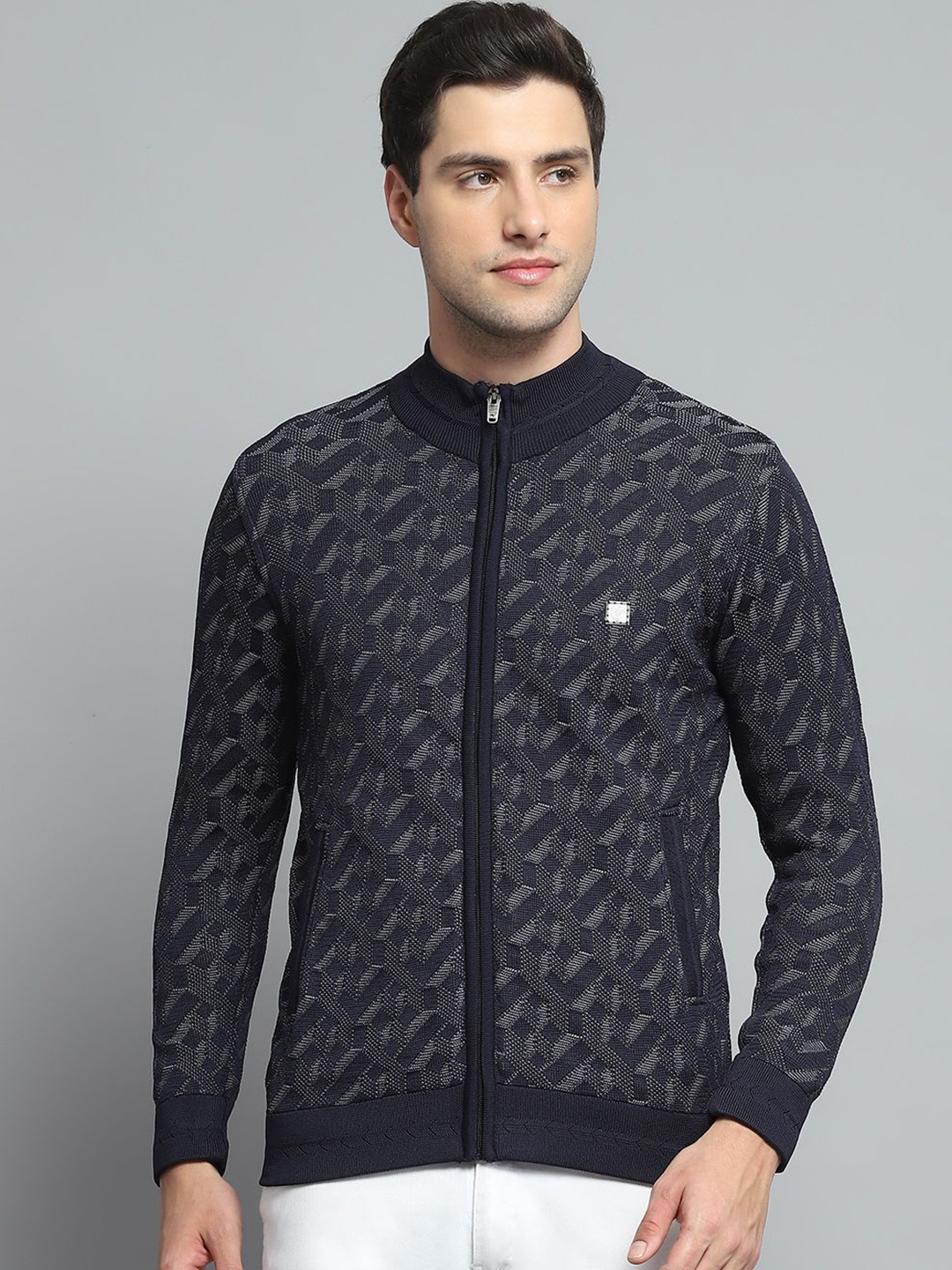 

Monte Carlo Men Woollen Cardigan, Navy blue