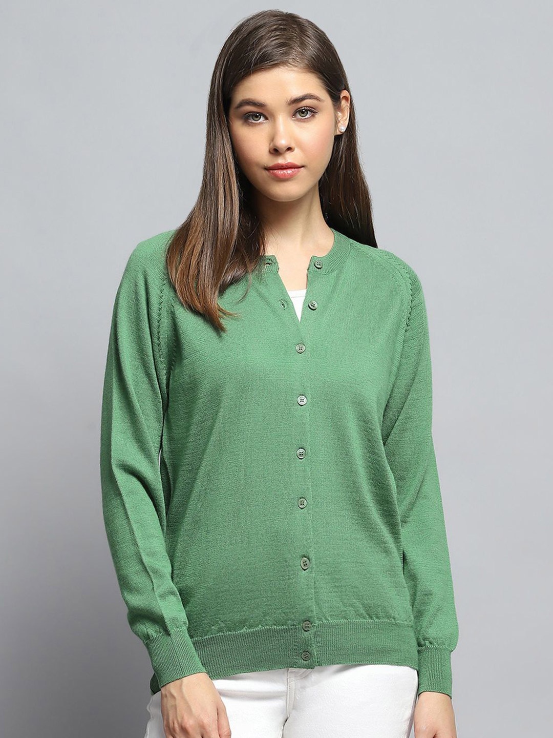 

Monte Carlo Women Woollen Cardigan, Green