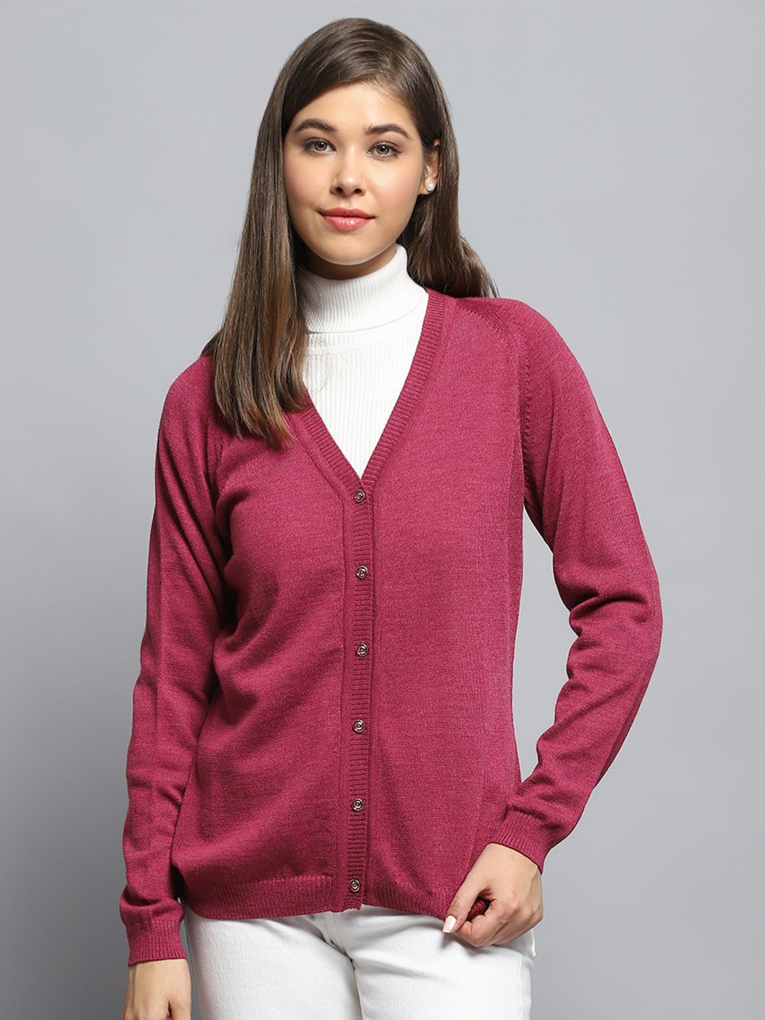 

Monte Carlo Women Woollen Cardigan, Pink