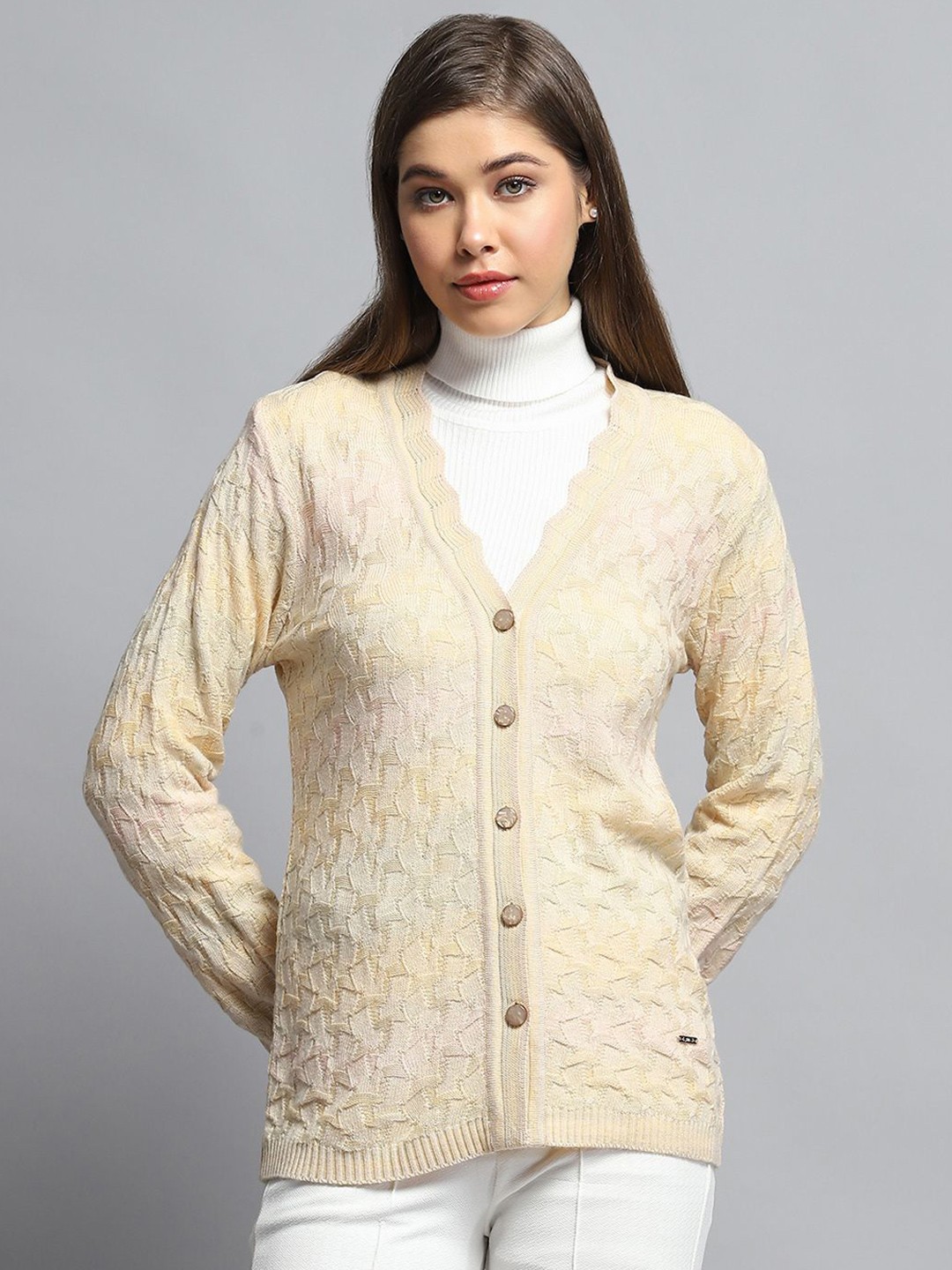 

Monte Carlo Women Woollen Cardigan, Beige