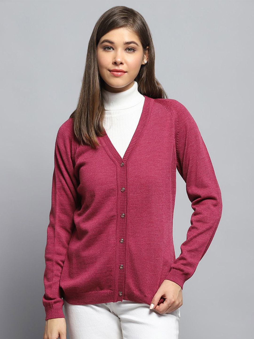 

Monte Carlo Women Woollen Cardigan Sweater, Rust