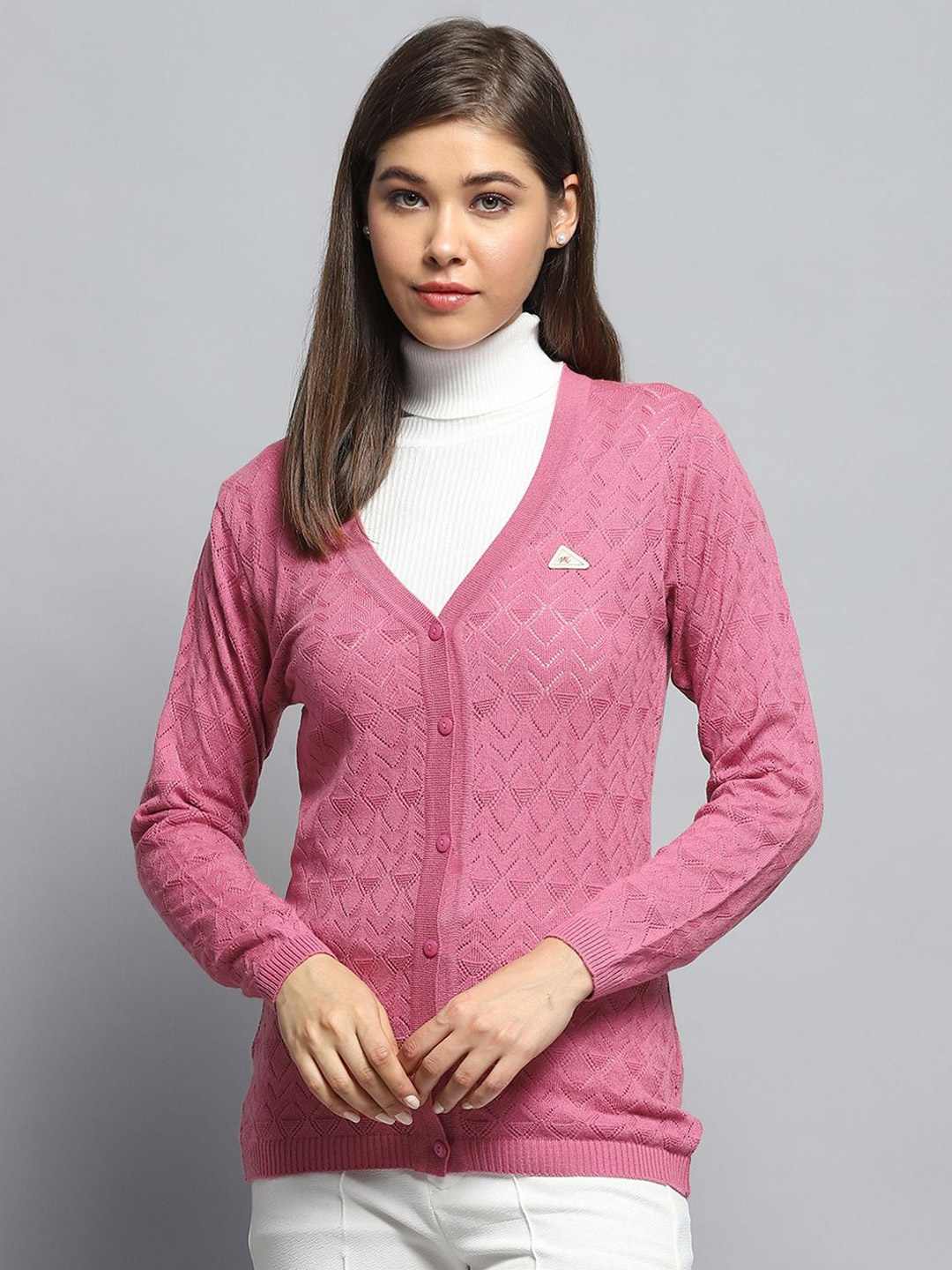 

Monte Carlo Women Woollen Cardigan, Pink