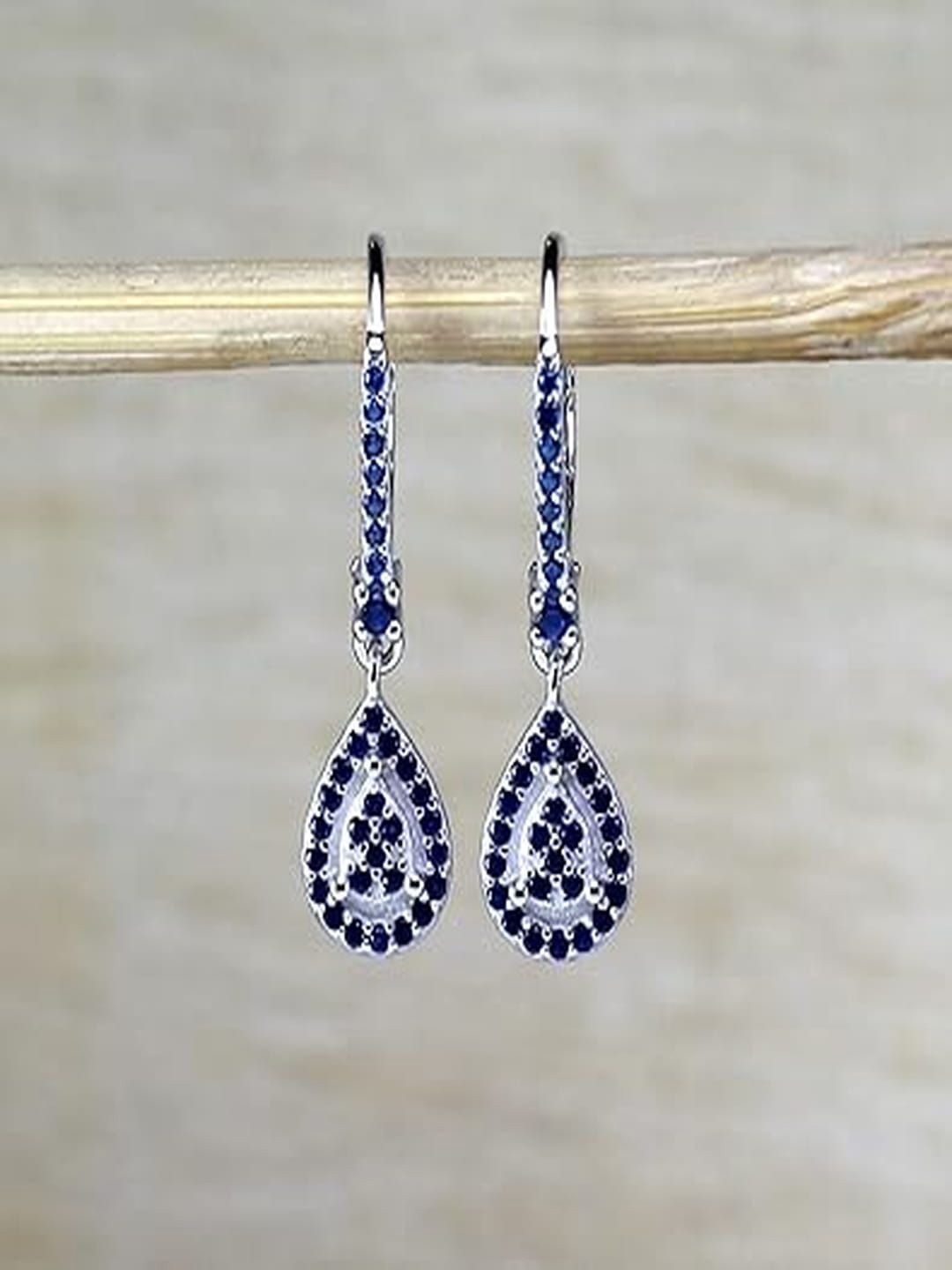 

DEVASHREE Oval Hoop Earrings, Blue