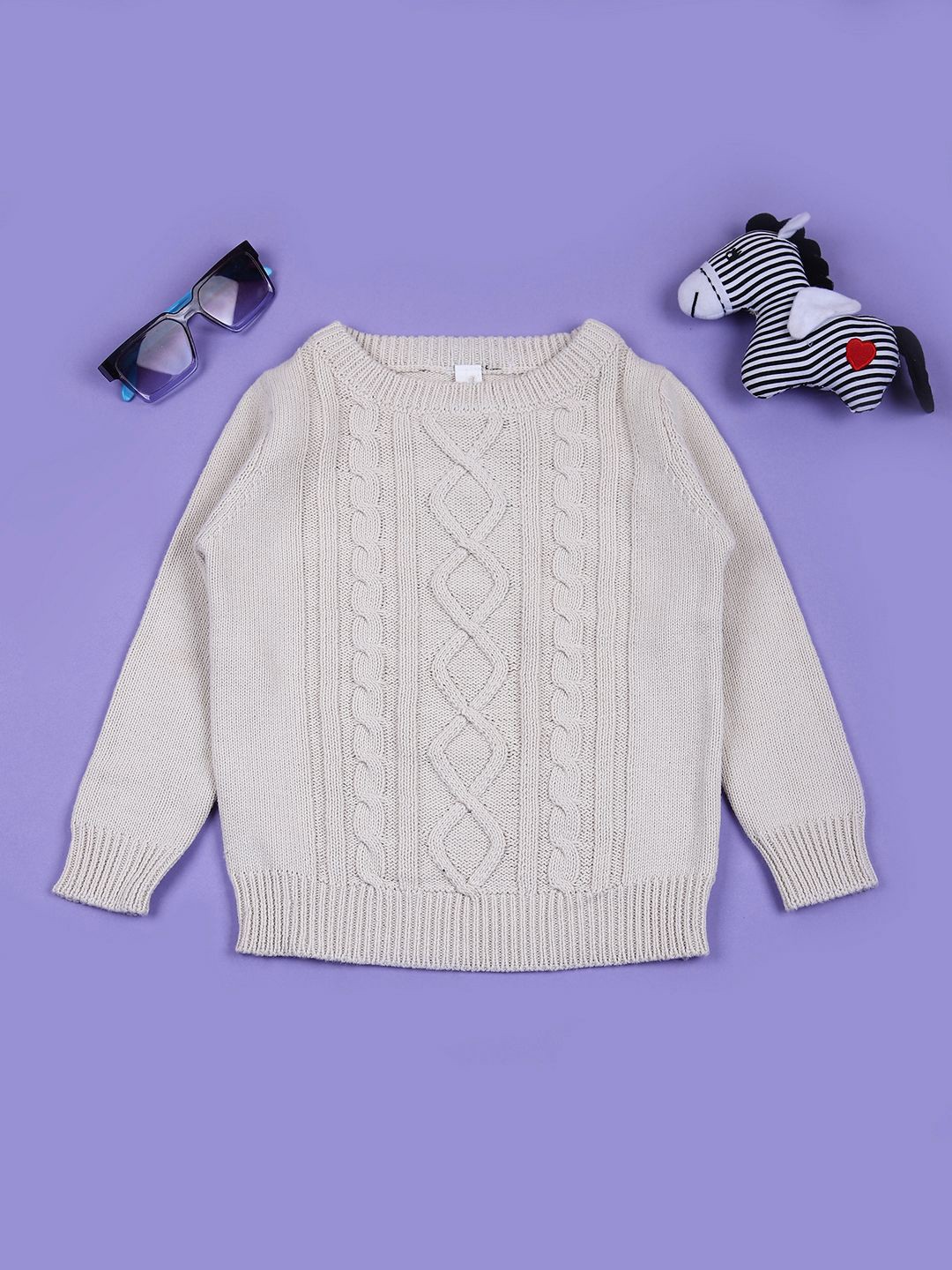 

V-Mart Boys Cable Knit Pullover, Off white
