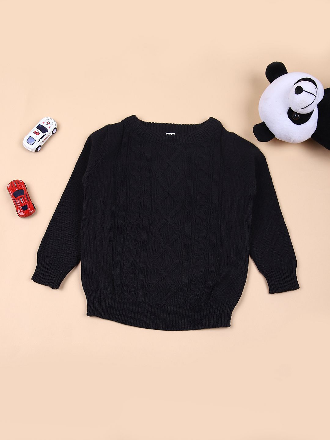 

V-Mart Boys Round Neck Pullover, Black