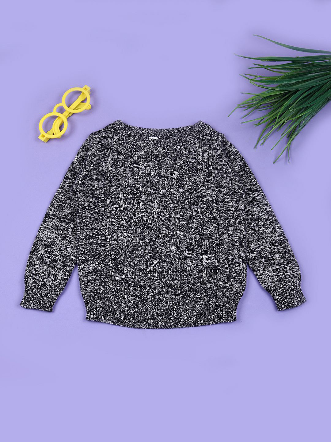 

V-Mart Boys Pullover Sweater, Grey melange