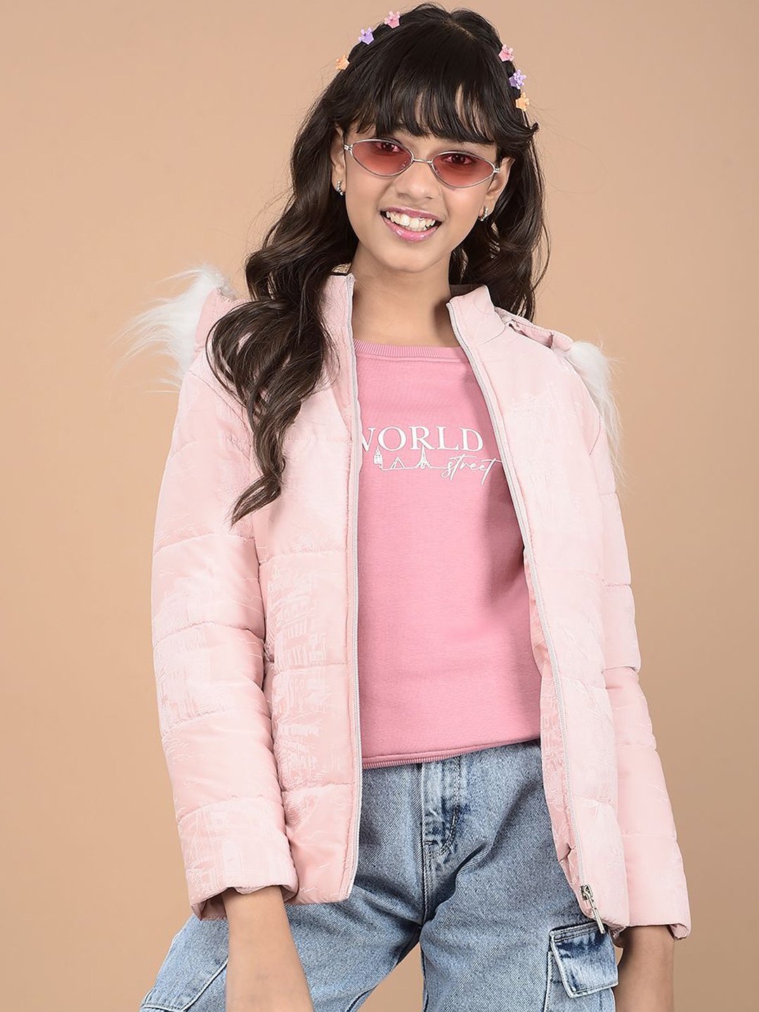 

Crimsoune Club Girls Lightweight Puffer Jacket, Pink