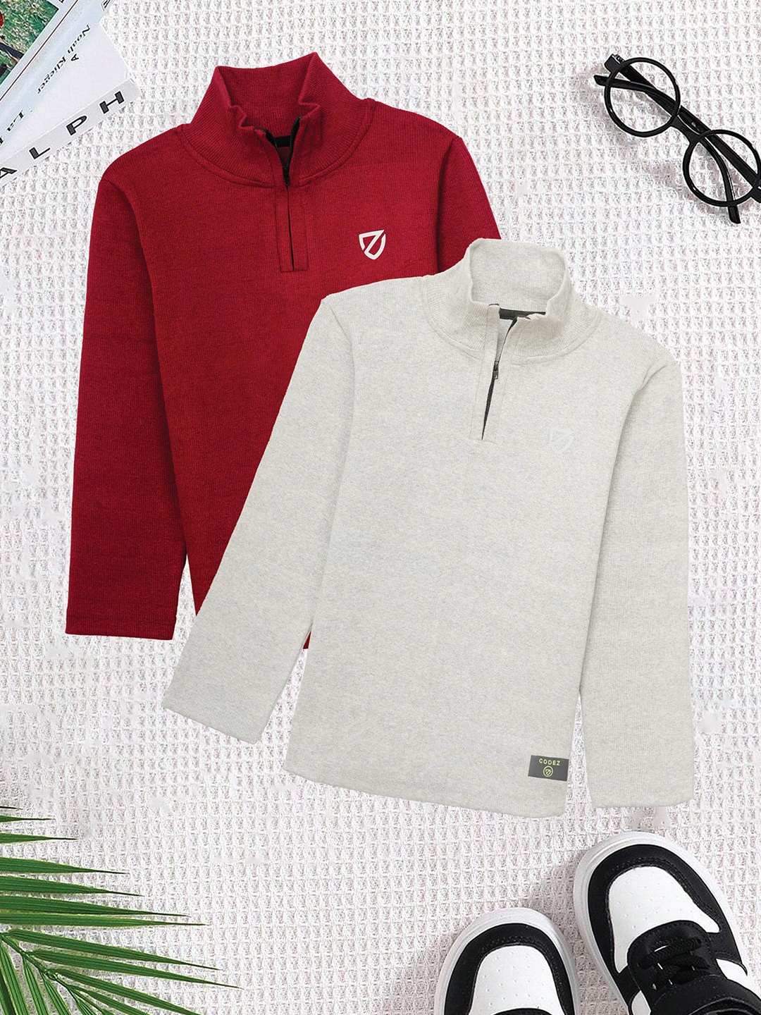 

BAESD Boys Pack of 2 Pullover Sweatshirt, Red