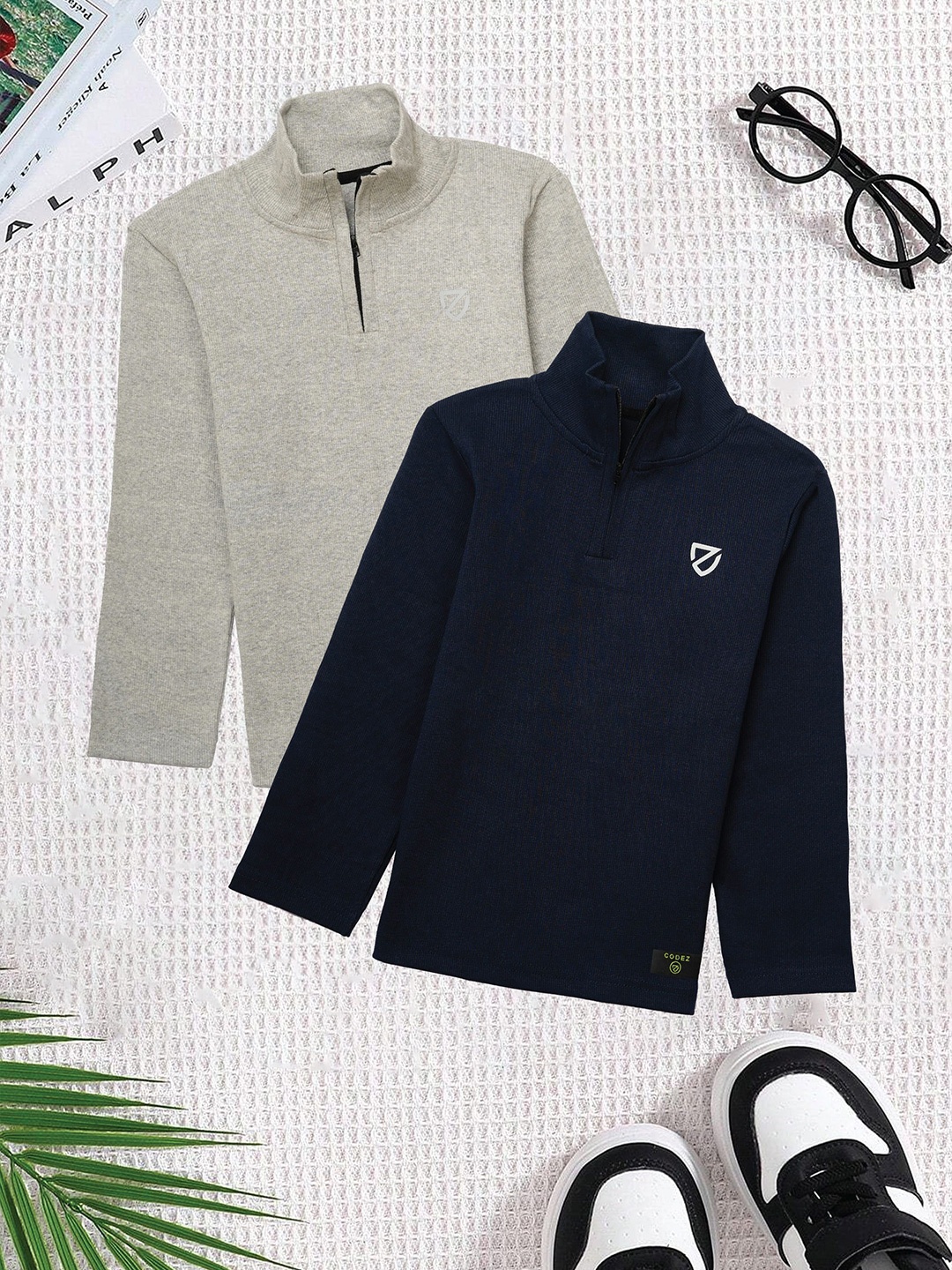 

BAESD Boys Pack Of 2 High Neck Sweatshirt, Black
