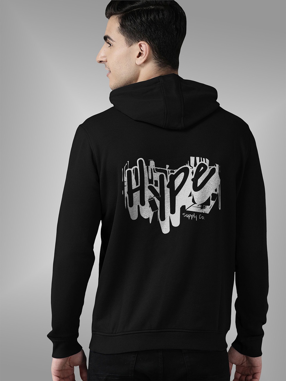 

BAESD Men Cotton Hooded Sweatshirt, Black