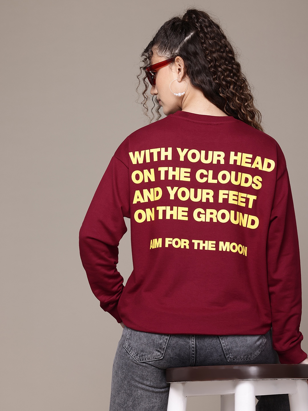 

The Roadster Lifestyle Co. Printed Sweatshirt, Burgundy