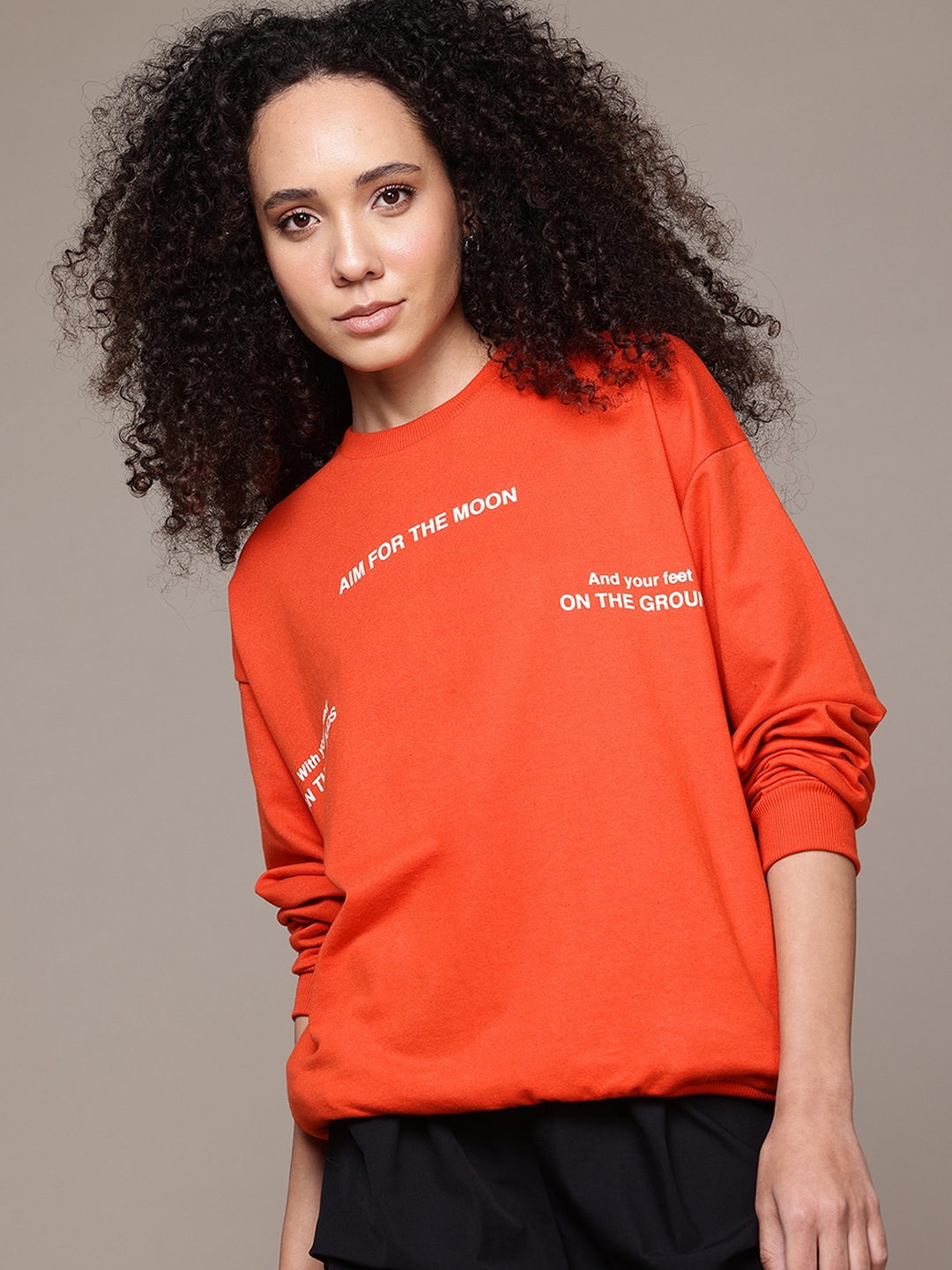 

The Roadster Lifestyle Co. Printed Sweatshirt, Orange