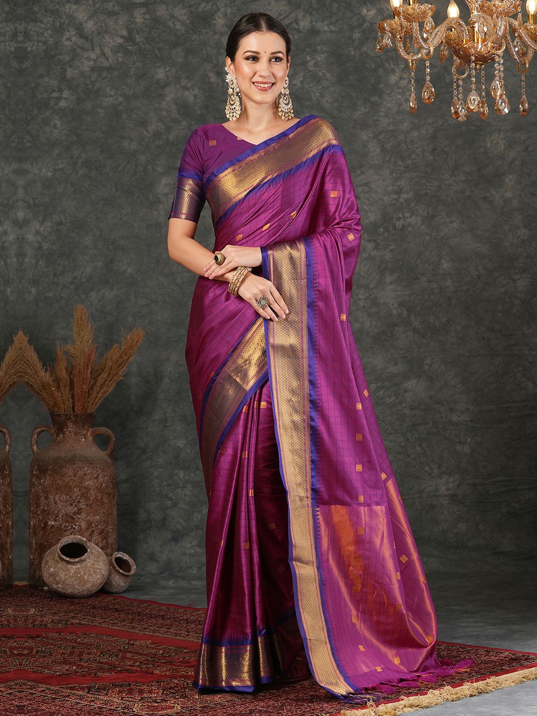 

Mitera Women Jacquard Saree, Purple