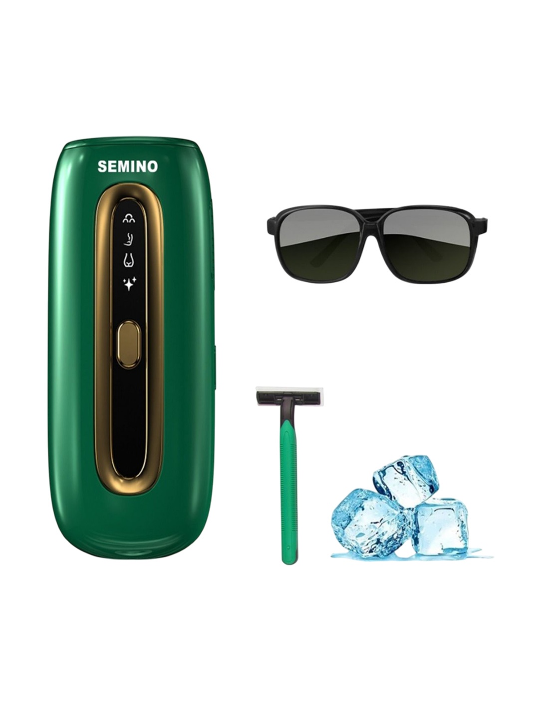 

semino Advanced Sapphire Technology Ice Cooling Laser Hair Removal Device, Green