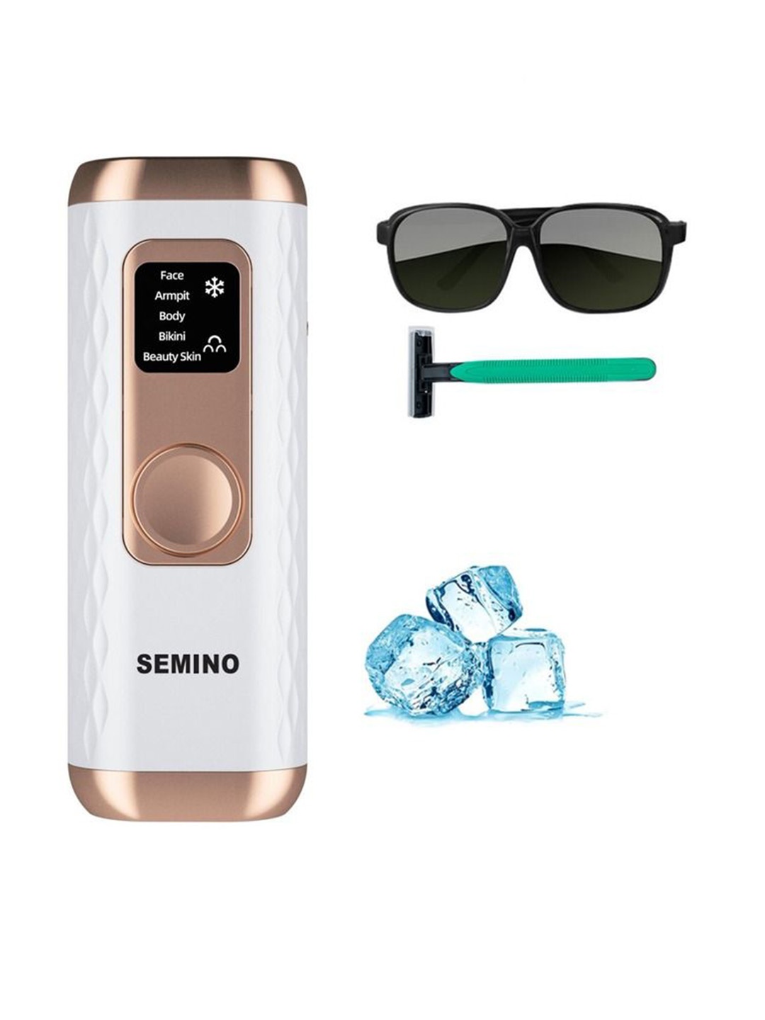

semino Hazel IPL Laser Hair Removal Device With Ice Cooling Advanced Technology, White