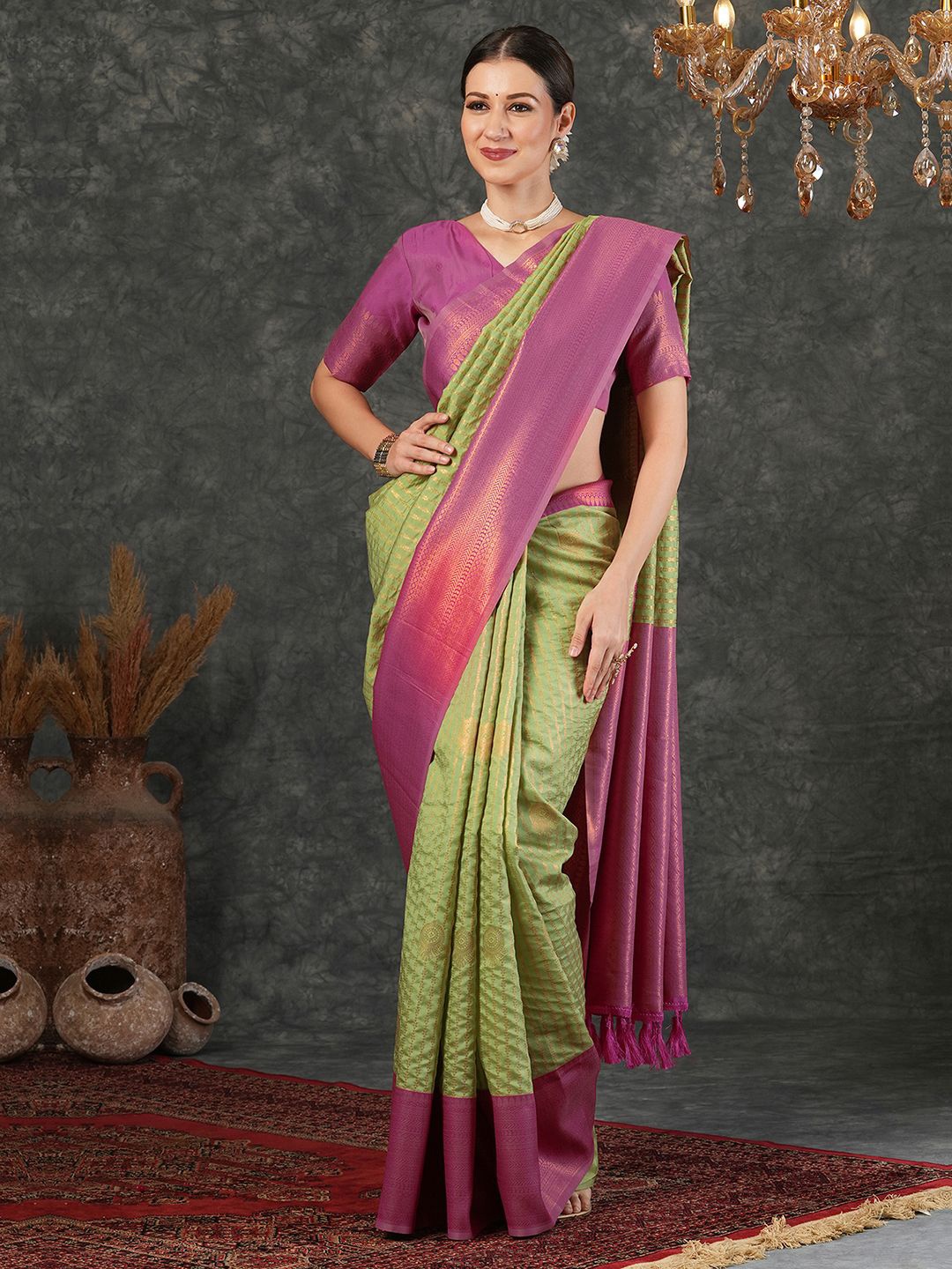 

Mitera Zari Jacquard Saree, Green