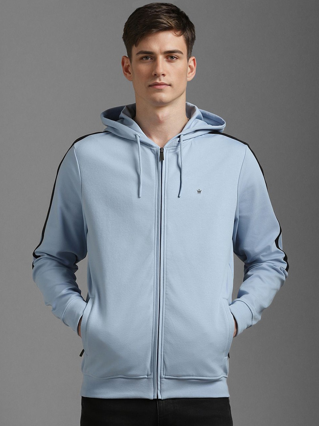 

Louis Philippe Sport Men Hooded Sweatshirt, Blue