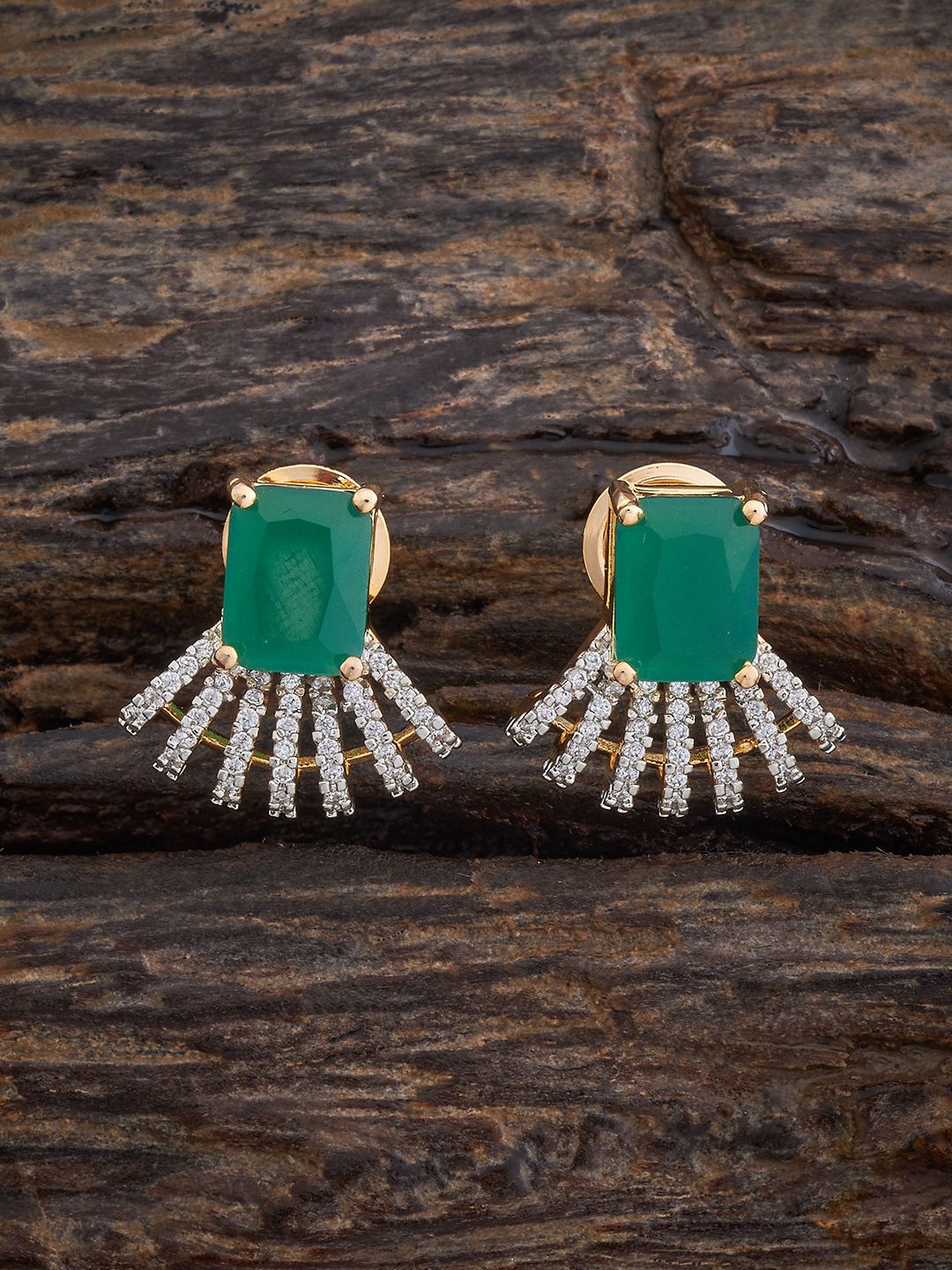 

Kushal's Fashion Jewellery Contemporary Studs Earrings, Green