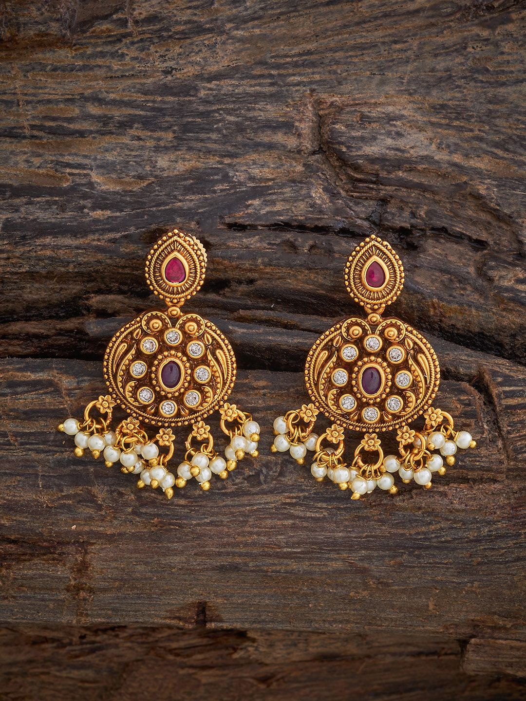

Kushal's Fashion Jewellery Contemporary Drop Earrings, Red