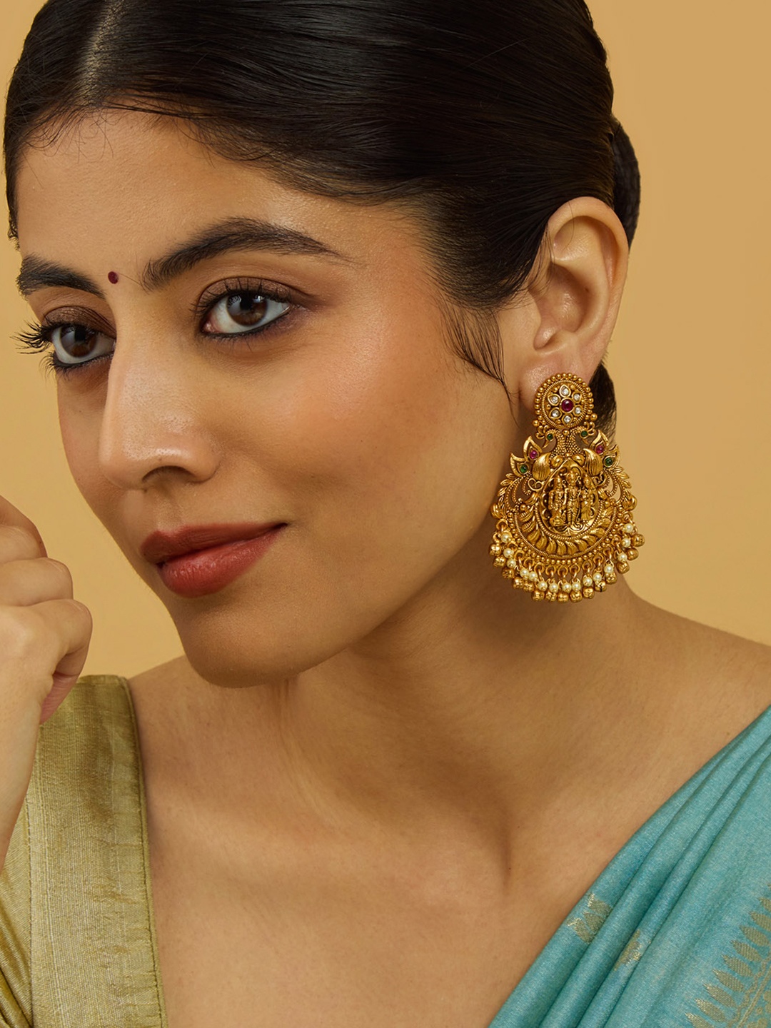 

Kushal's Fashion Jewellery Contemporary Drop Earrings, Red