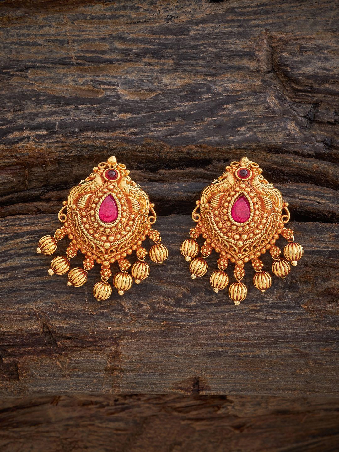 

Kushal's Fashion Jewellery Contemporary Studs Earrings, Red