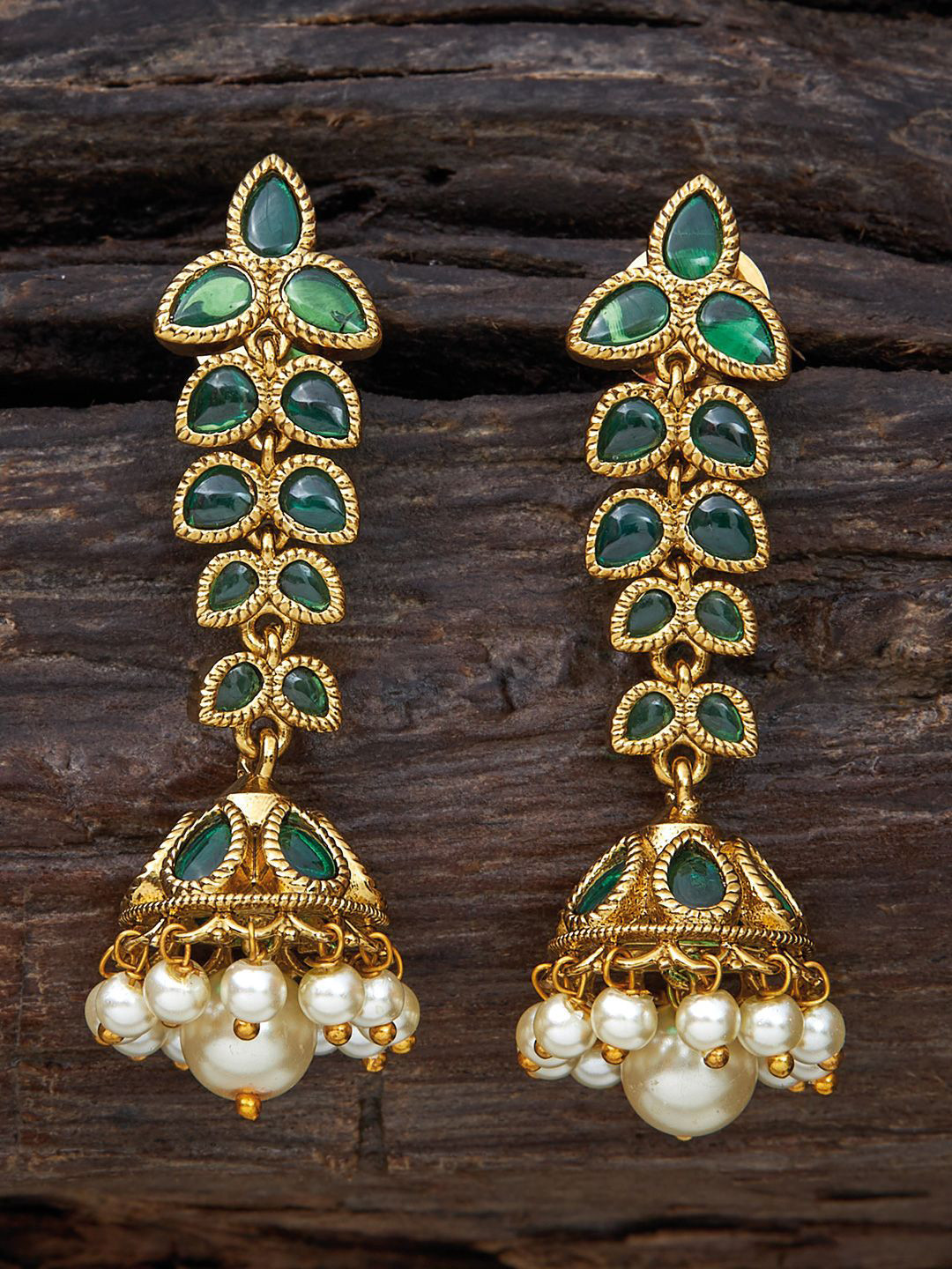

Kushal's Fashion Jewellery Dome Shaped Jhumkas Earrings, Green