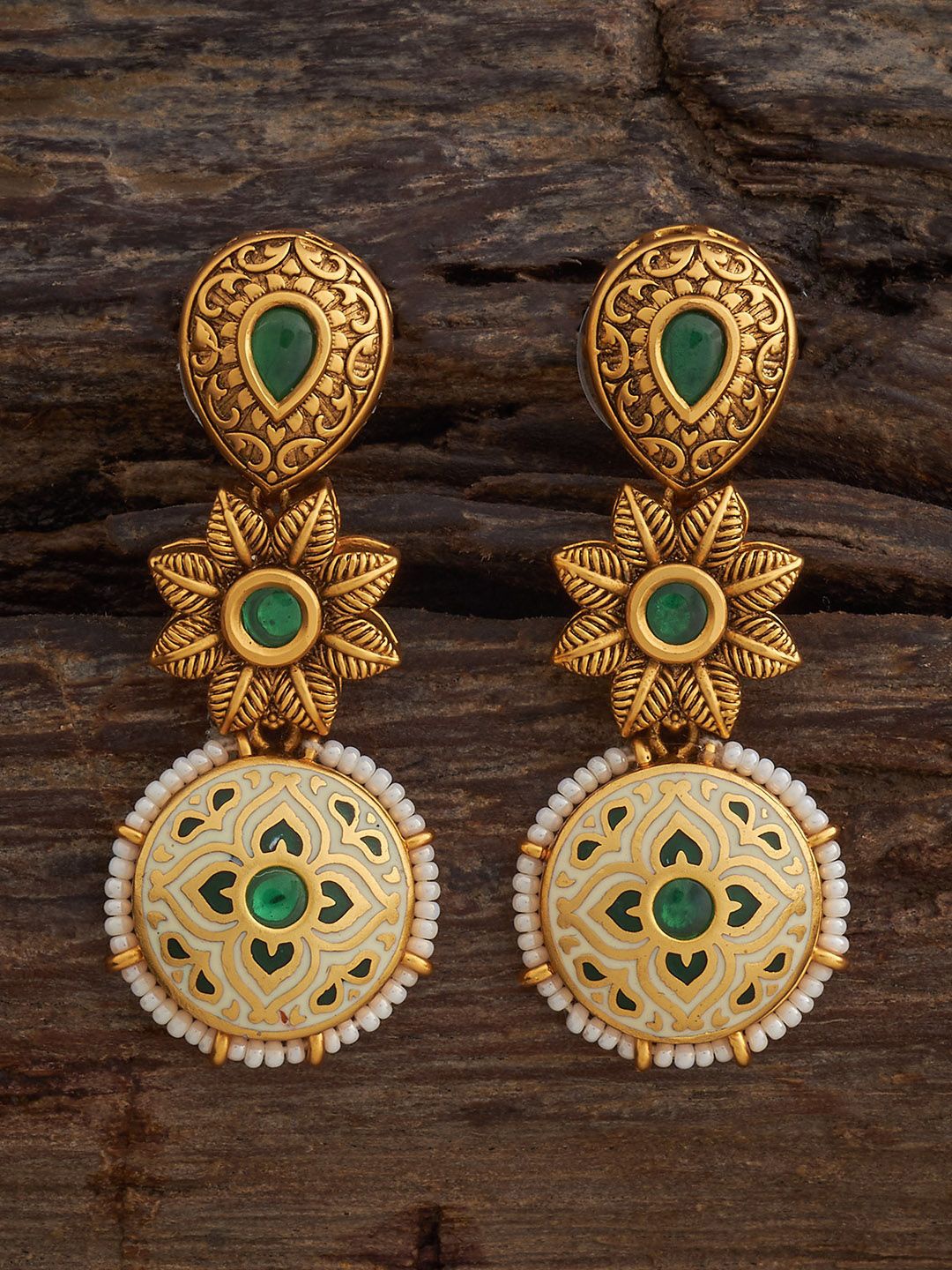 

Kushal's Fashion Jewellery Contemporary Drop Earrings, Green