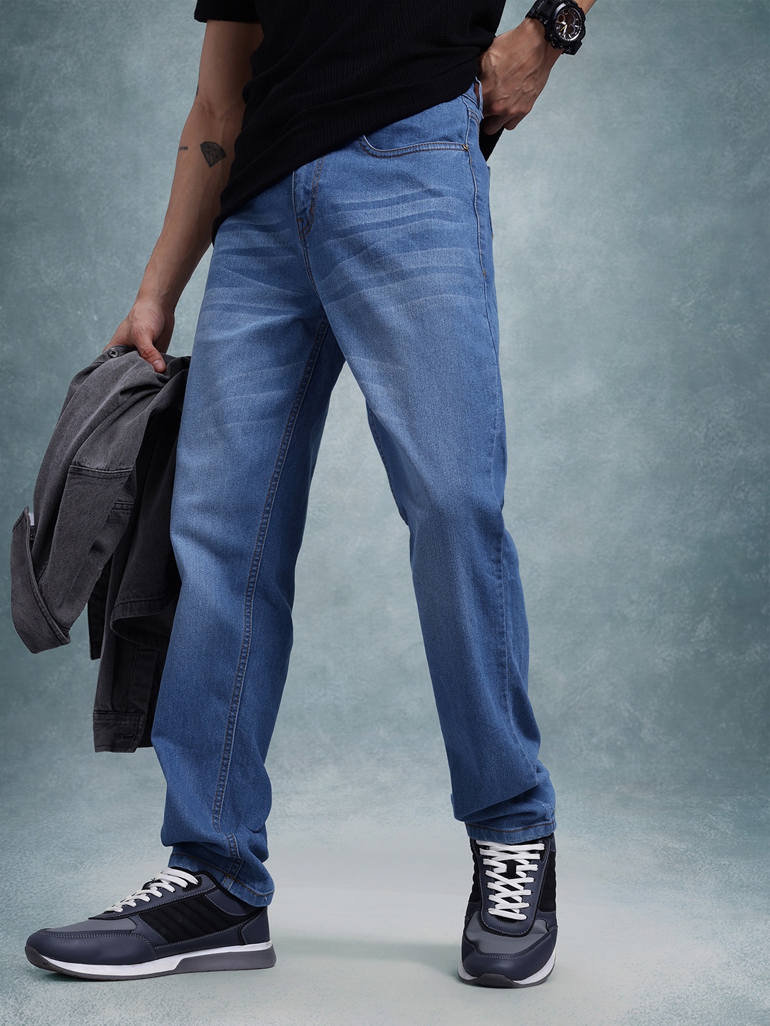 

The Roadster Life Co. Men Relaxed Fit Jeans, Navy blue