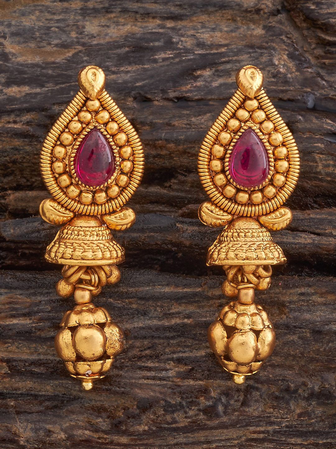 

Kushal's Fashion Jewellery Contemporary Drop Earrings, Red