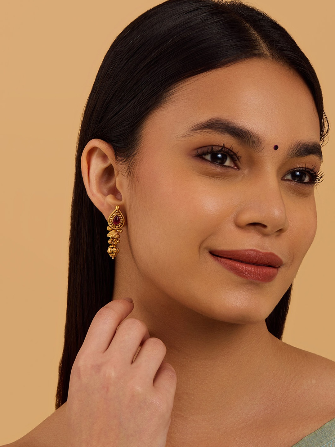 

Kushal's Fashion Jewellery Contemporary Drop Earrings, Red