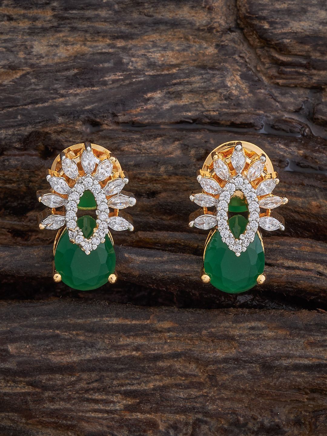 

Kushal's Fashion Jewellery Contemporary Studs Earrings, Green
