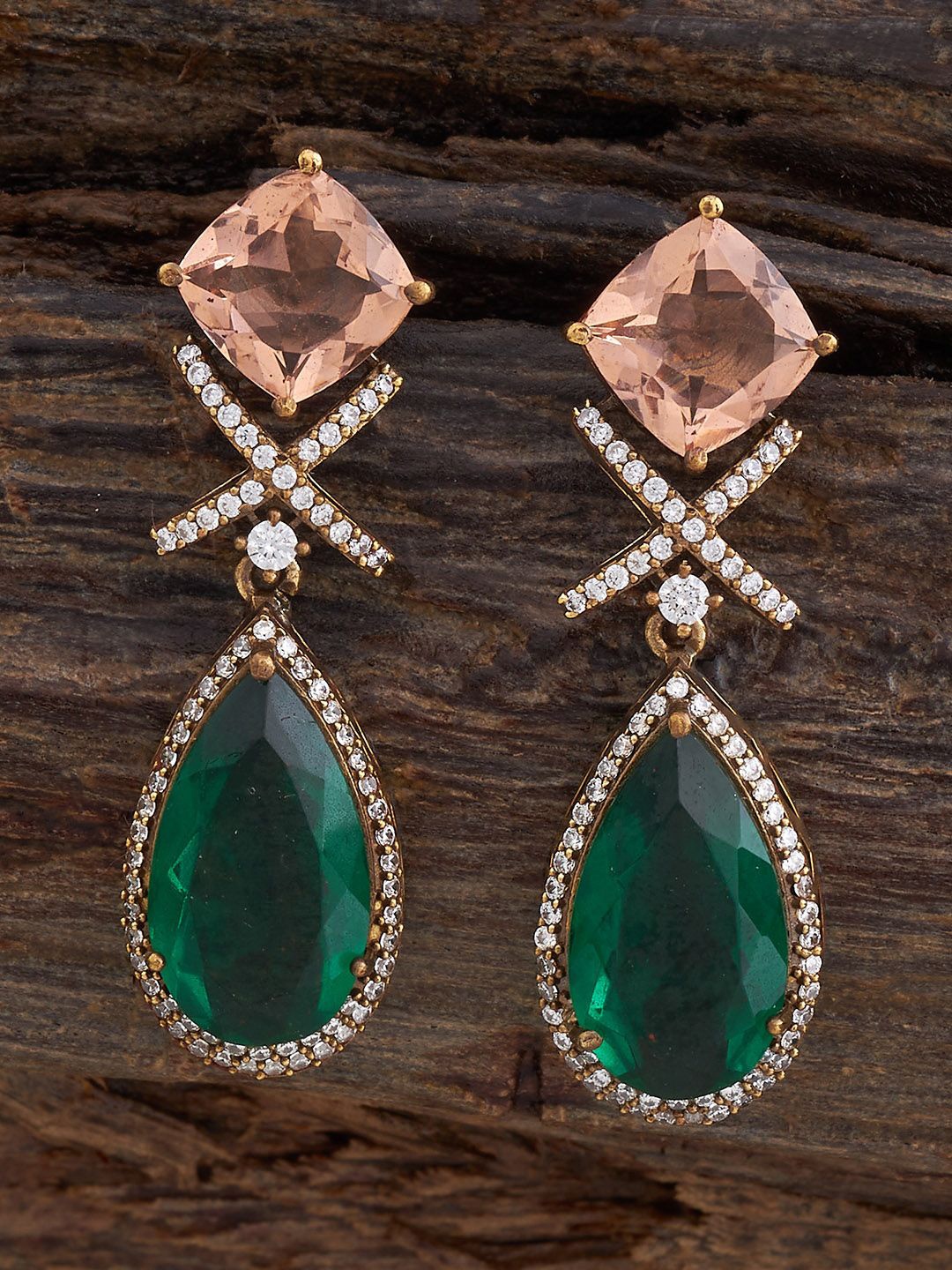 

Kushal's Fashion Jewellery Contemporary Drop Earrings, Green