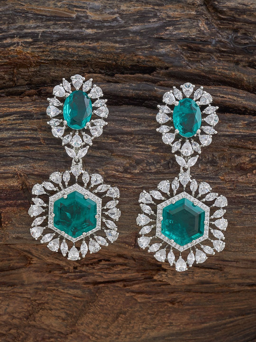 

Kushal's Fashion Jewellery Contemporary Drop Earrings, Green