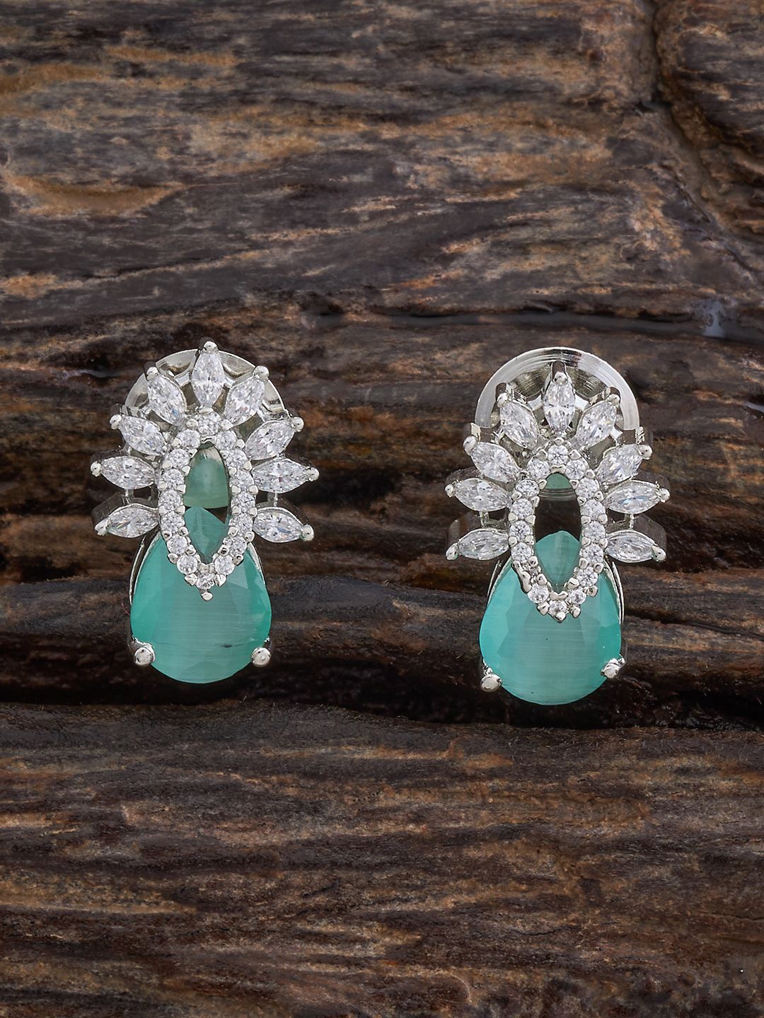 

Kushal's Fashion Jewellery Contemporary Studs Earrings, Green