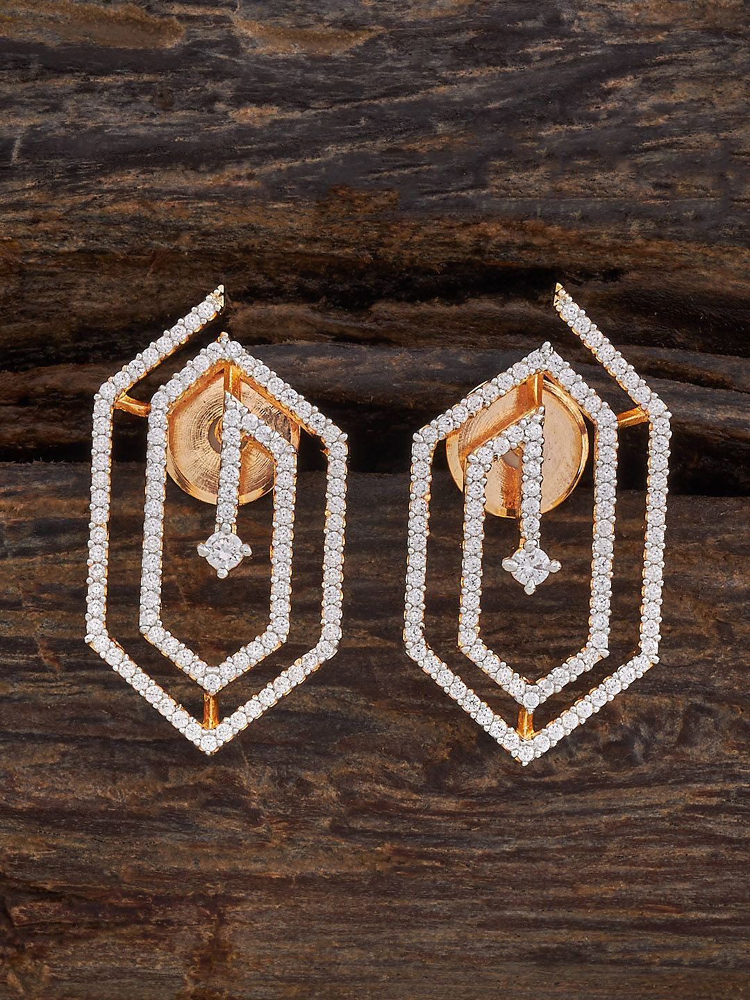 

Kushal's Fashion Jewellery Contemporary Studs Earrings, White