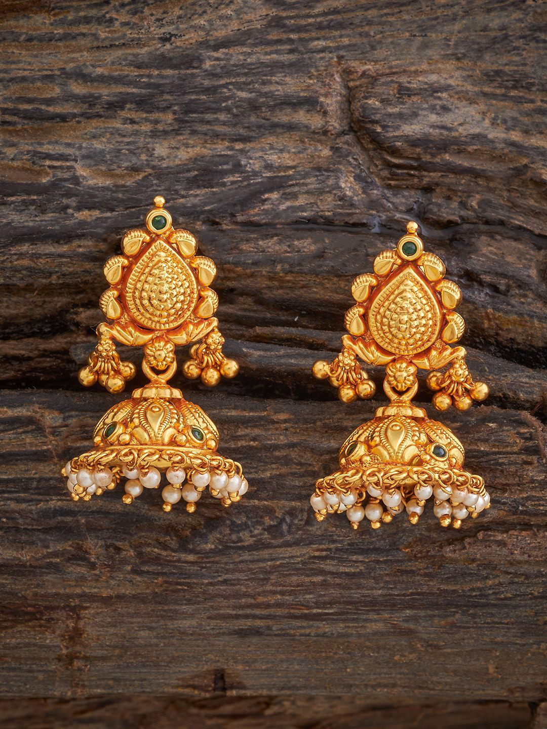 

Kushal's Fashion Jewellery Dome Shaped Jhumkas Earrings, Green