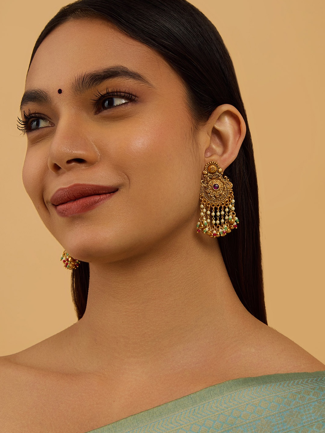 

Kushal's Fashion Jewellery Contemporary Drop Earrings, Red