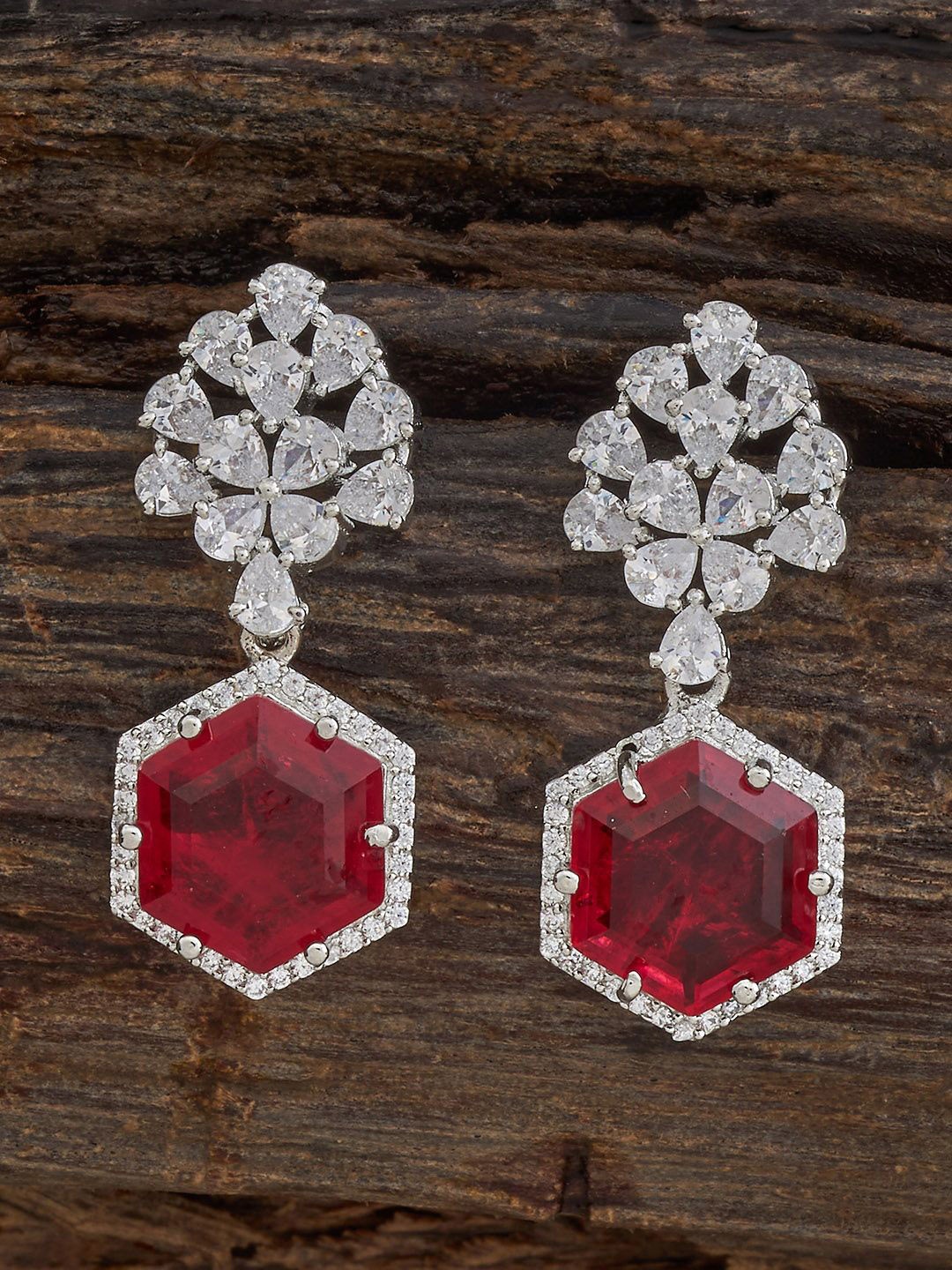 

Kushal's Fashion Jewellery Contemporary Drop Earrings, Red