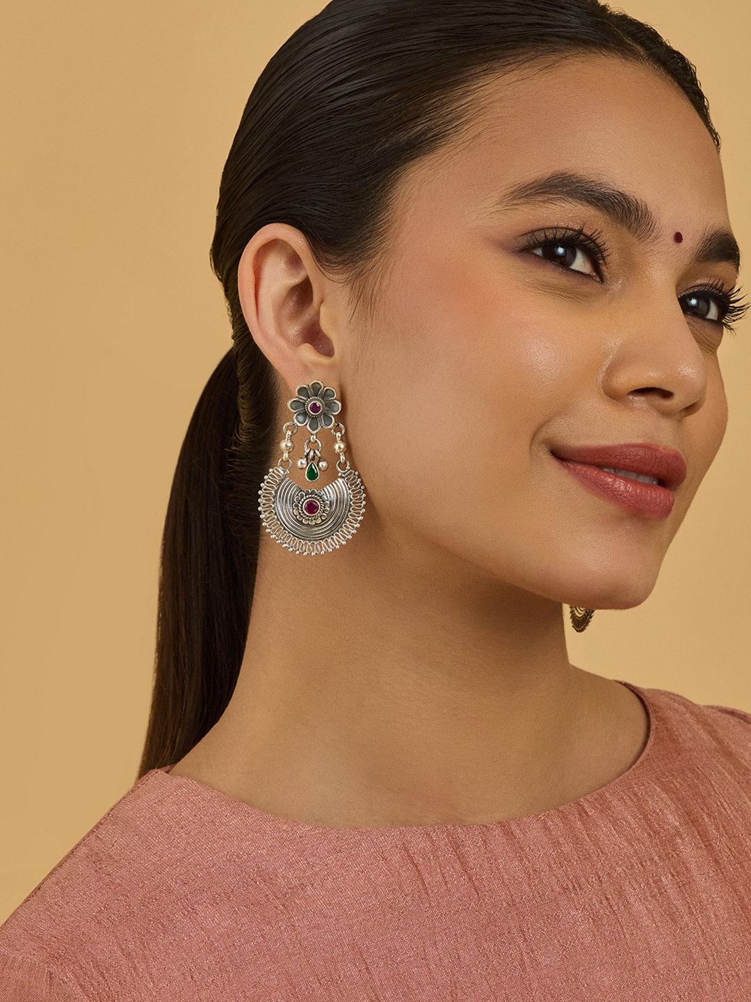 

Kushal's Fashion Jewellery Contemporary Drop Earrings, Red