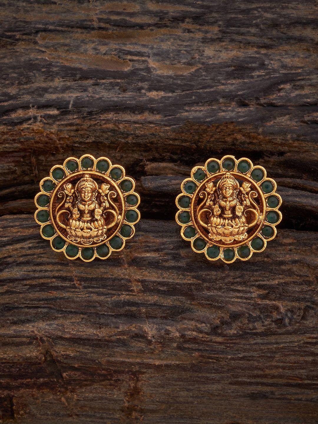 

Kushal's Fashion Jewellery Contemporary Studs Earrings, Green