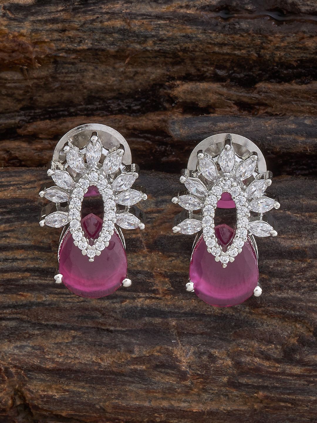 

Kushal's Fashion Jewellery Contemporary Studs Earrings, Red
