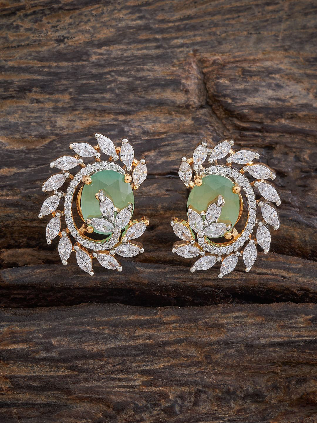 

Kushal's Fashion Jewellery Contemporary Studs Earrings, Green