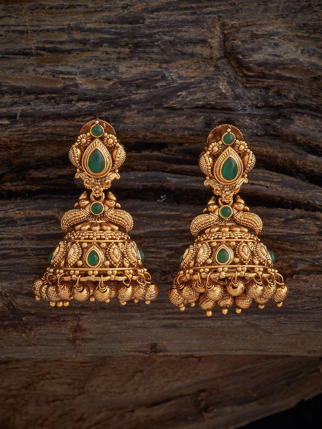 

Kushal's Fashion Jewellery Dome Shaped Jhumkas Earrings, Green