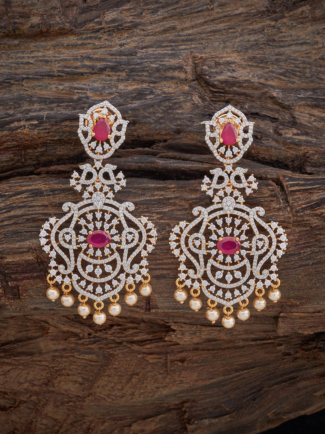 

Kushal's Fashion Jewellery Contemporary Drop Earrings, Red