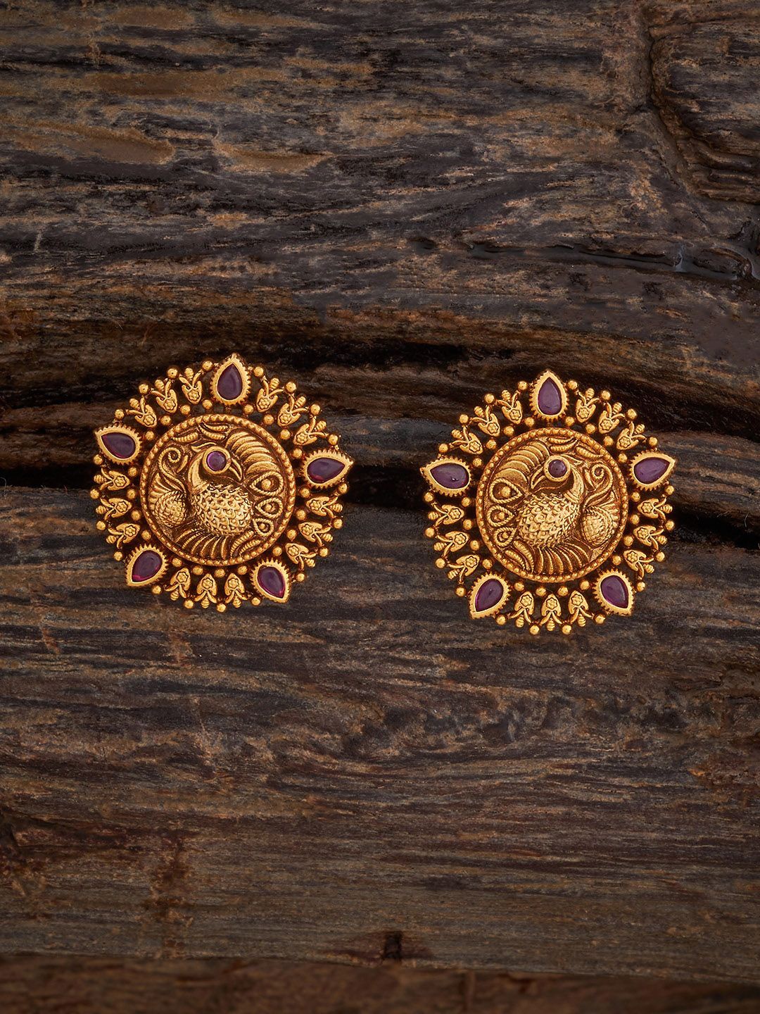 

Kushal's Fashion Jewellery Contemporary Studs Earrings, Red