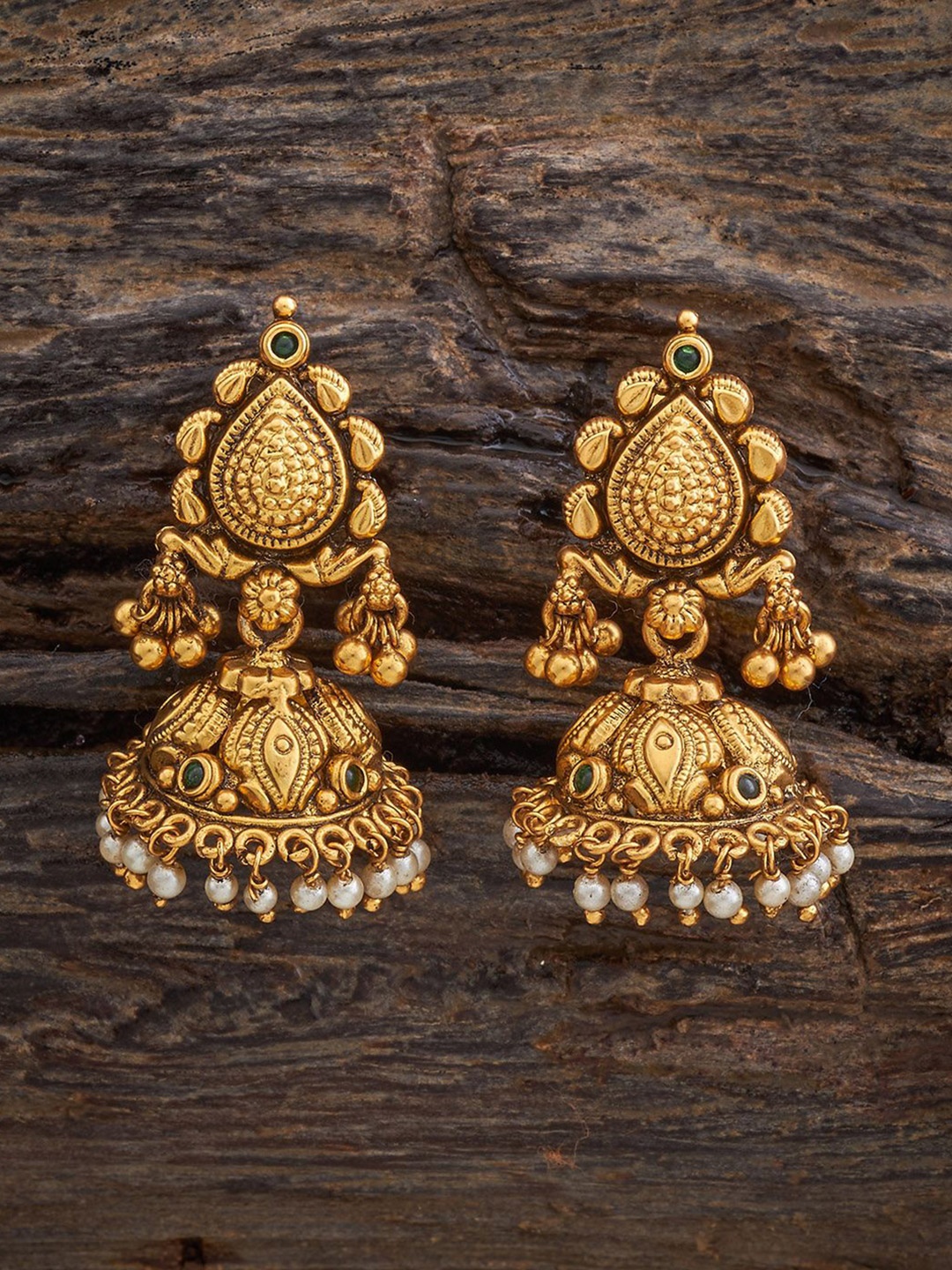 

Kushal's Fashion Jewellery Dome Shaped Jhumkas Earrings, Green