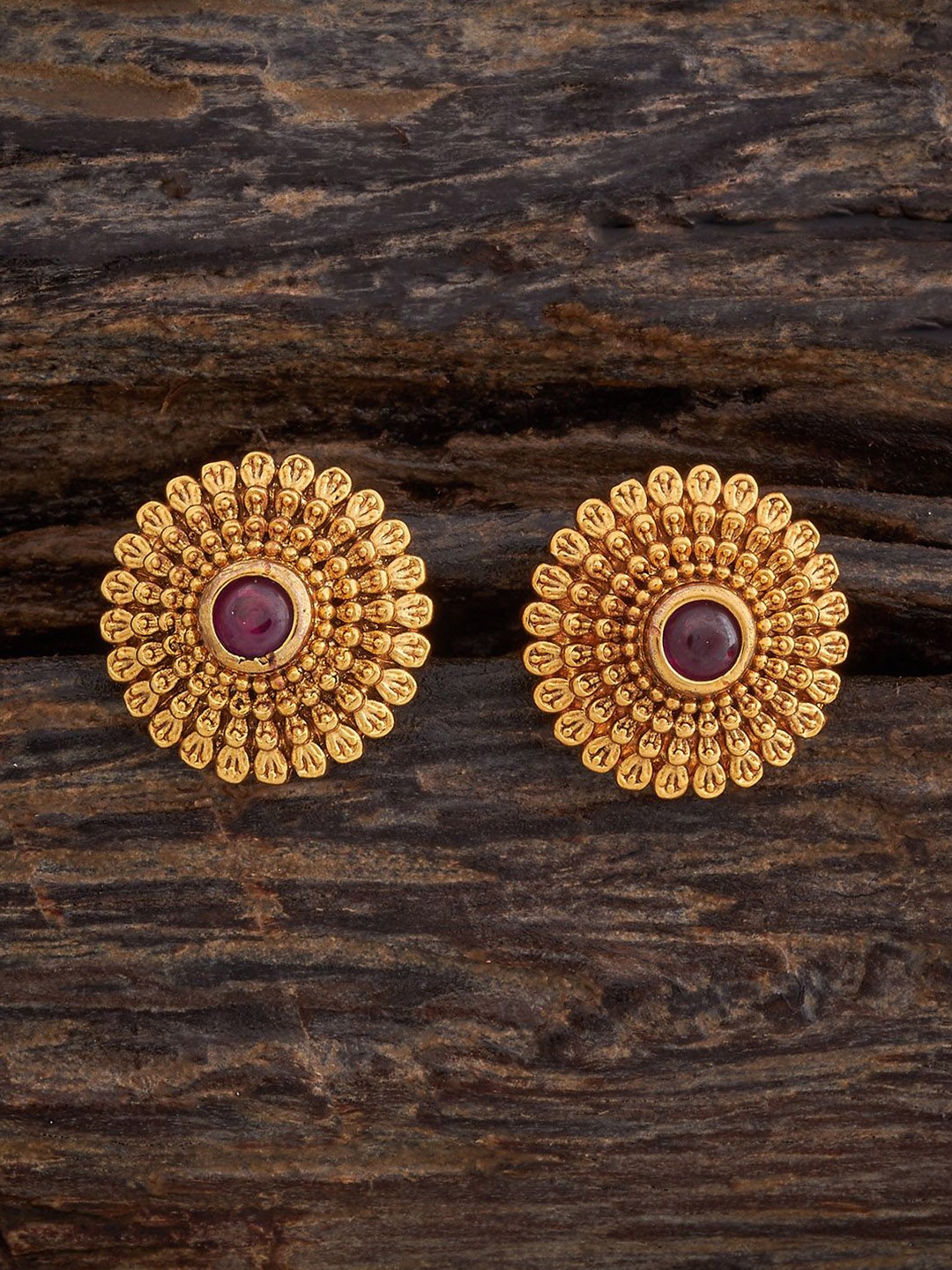 

Kushal's Fashion Jewellery Contemporary Studs Earrings, Red