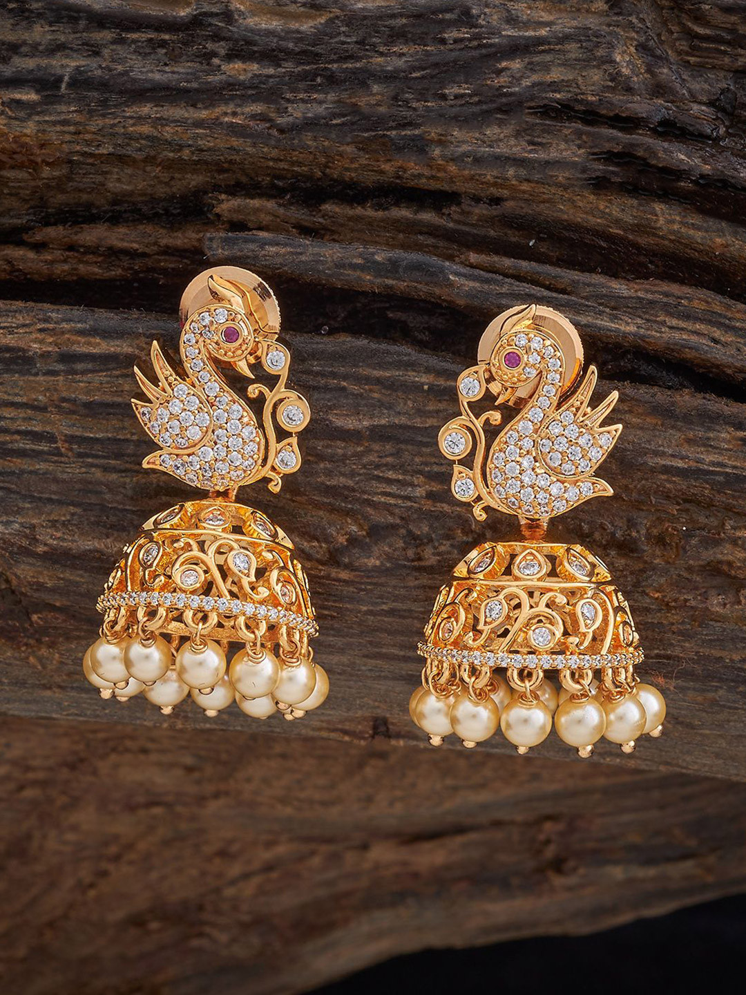 

Kushal's Fashion Jewellery Dome Shaped Jhumkas Earrings, White