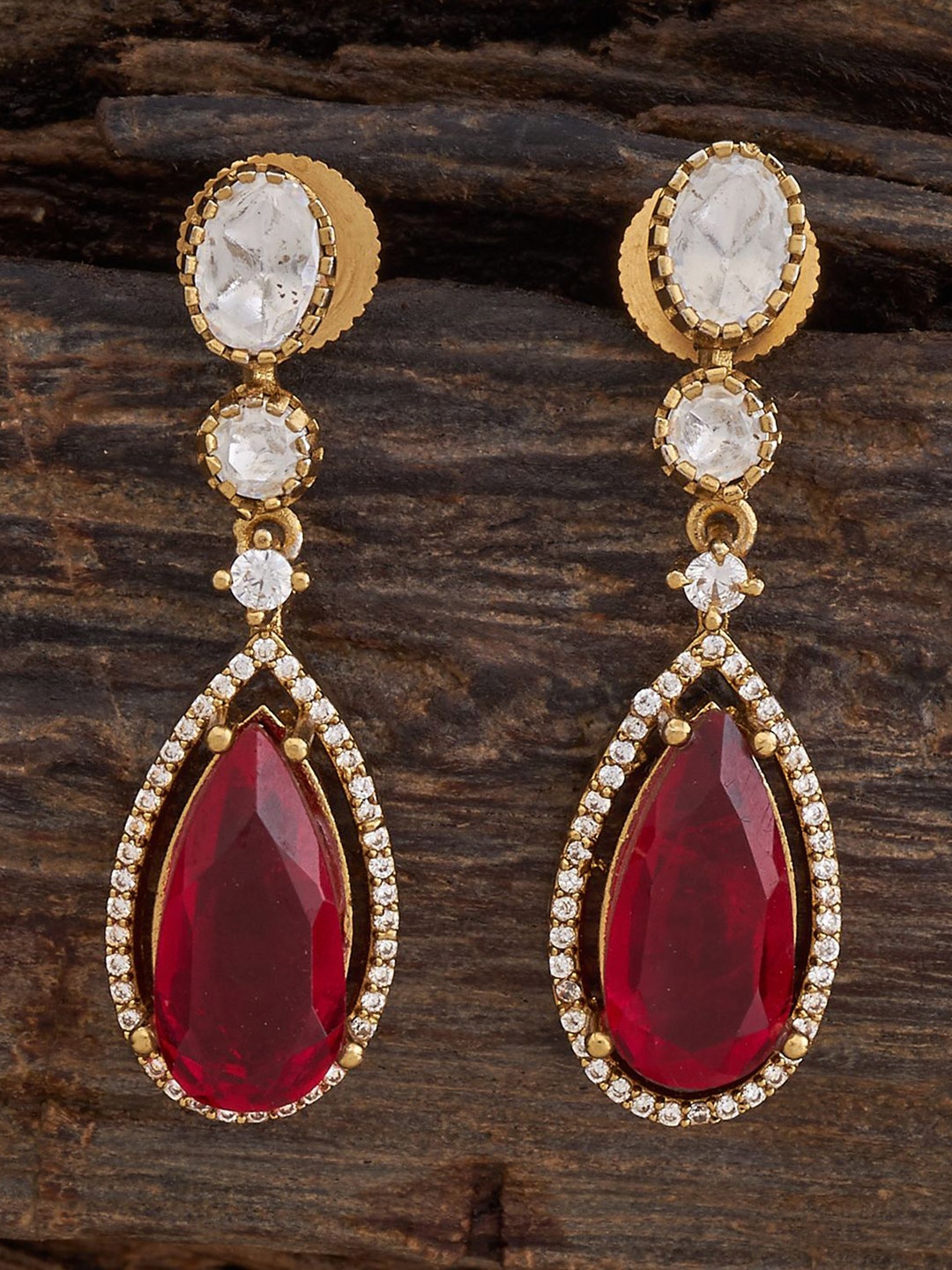 

Kushal's Fashion Jewellery Contemporary Drop Earrings, Red